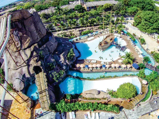 Parque aquático de águas termais em Caldas Novas